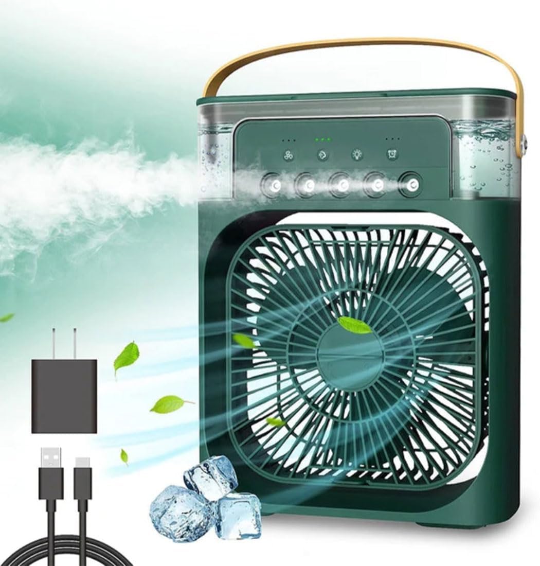  3 In 1 Air Cooler, Climatisation Mobile Ventilateur Portable, Climatiseur Portable, Climatiseur Mobile Silencieux, Mini Ventilateur Humidificateur, Mini Rafraîchisseurs D'air Par évaporation (Noir)