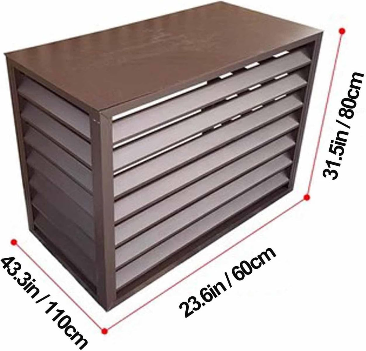  Housse De Protection En Aluminium Pour Climatiseur Extérieur, Housse Imperméable 110 X 60 X 80 Cm, Résistante Aux Intempéries, Protection UV, Convient Aux Unités AC Divisées, Couleur A