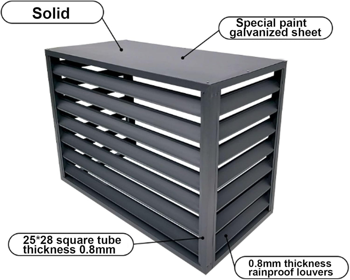  Housse De Protection En Aluminium Pour Climatiseur Mini-Split - Protection De L'unité Extérieure, Protection De La Pompe à Chaleur, Protection Résistante Aux Intempéries,