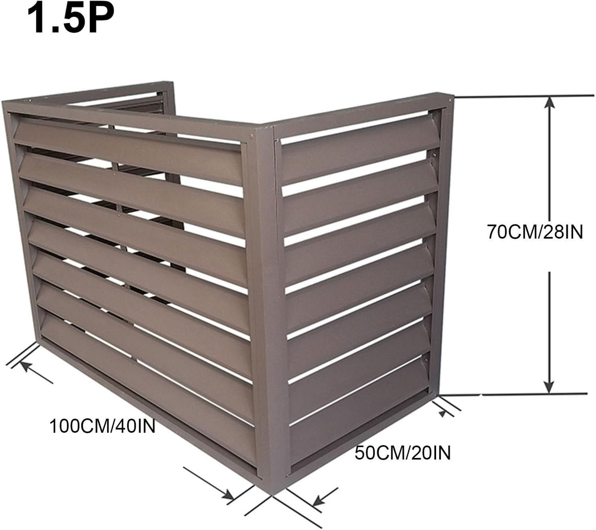 GENERIC Housse De Protection En Aluminium Marron Pour Climatiseur Et Pompe à Chaleur, Protection Pour Unité Extérieure Résistante Aux Intempéries, Utilisation En Intérieur/extérieur, élégante Et Design