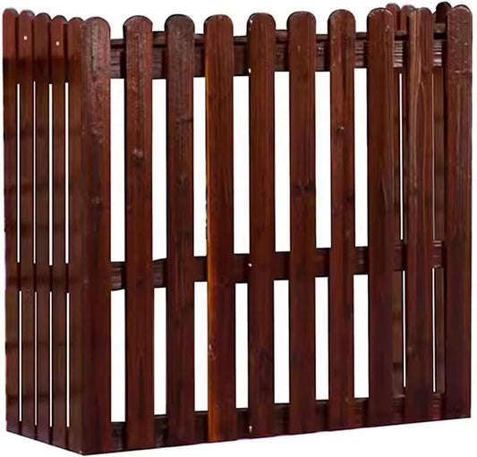 GENERIC Housse De Pompe à Chaleur D'extérieur En Bois Pour Climatiseur - Protection Résistante Aux Intempéries Pour Unité Extérieure - Support De Fleurs Décoratif - Marron - 120 X 60 X 105 Cm