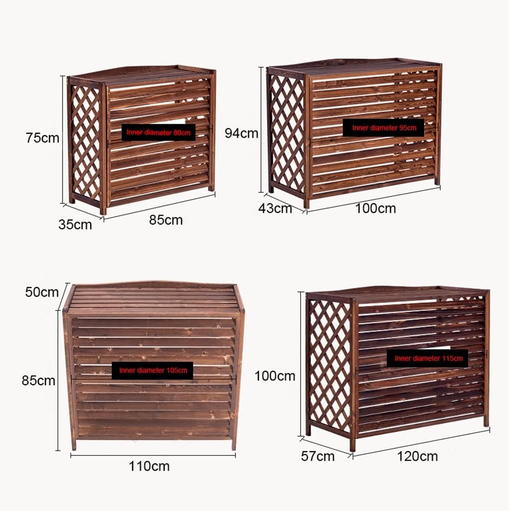 GENERIC Housse De Protection Imperméable En Bois Massif Pour Climatiseur - Clôture Extérieure - Support De Fleurs En Bois Et Grille De Persienne (L 110 X 50 X 85 Cm)