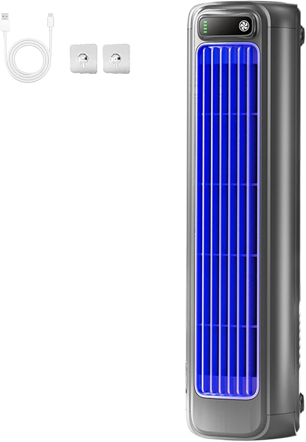  Climatiseur Portable Rechargeable USB, Ventilateur De Bureau à 3 Vitesses Avec Fonctionnement Silencieux, Unité De Refroidissement Murale Pour La Chambre à Coucher, Bureau Et Usage Domestique, Gris De
