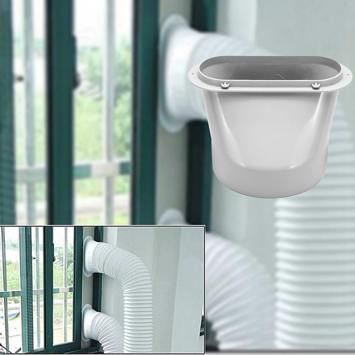 Adaptateur De Tuyau D'échappement Pour Tuyau De Climatisation Portable, Interface De Bouche Plate (15 Cm)