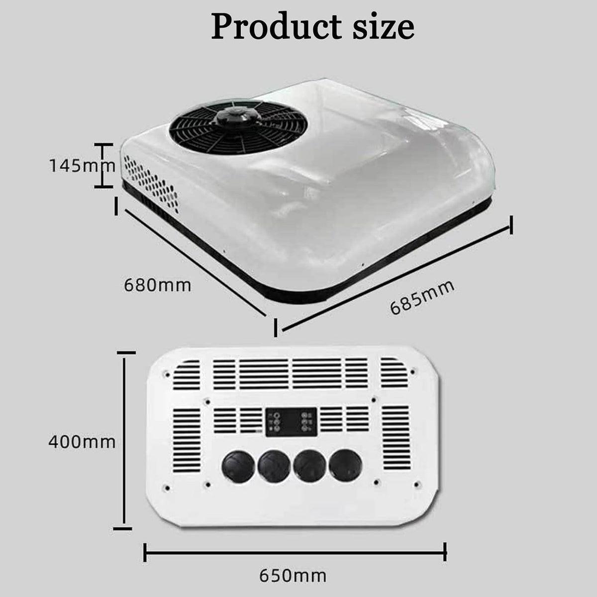  Climatiseur 12/24 Volts DC, Montage Sur Le Toit, Sans Conduit, Refroidissement, Alimenté Directement,White-12V
