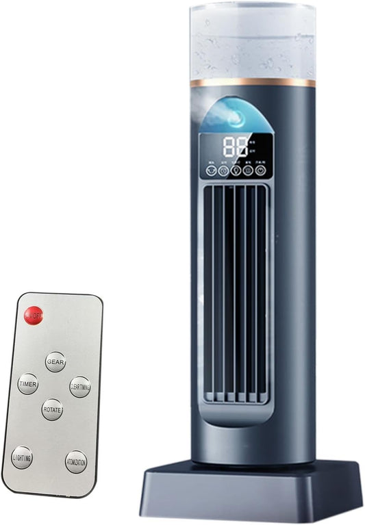  Ventilateur D'air Froid – Climatiseur Personnel, Humidificateur Par évaporation à Vitesses Réglables, Gadgets Cool Avec Minuterie Et Télécommande, Refroidisseur D'espace Sans Lame | Bureau à Domicile