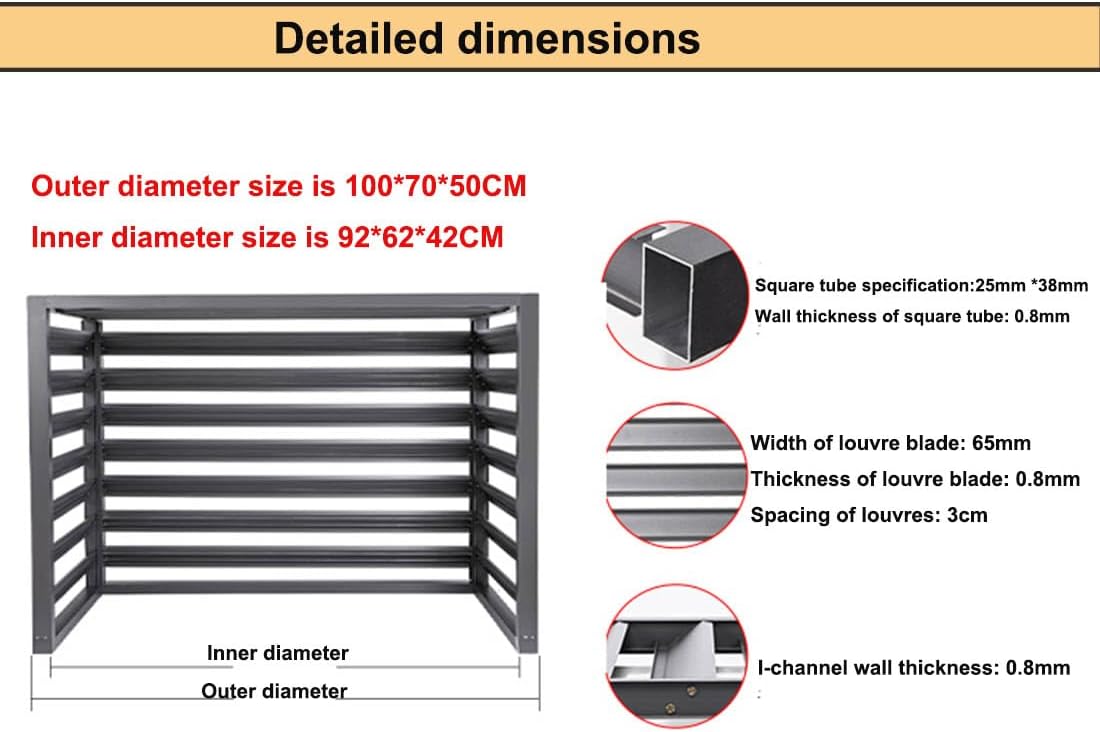  Housse De Protection En Alliage D'aluminium Pour Climatiseur – Clôture Extérieure Résistante Aux Intempéries Pour Dissimuler Les Unités De Climatisation – Design Clima Blade Pour Une Protection Et Une