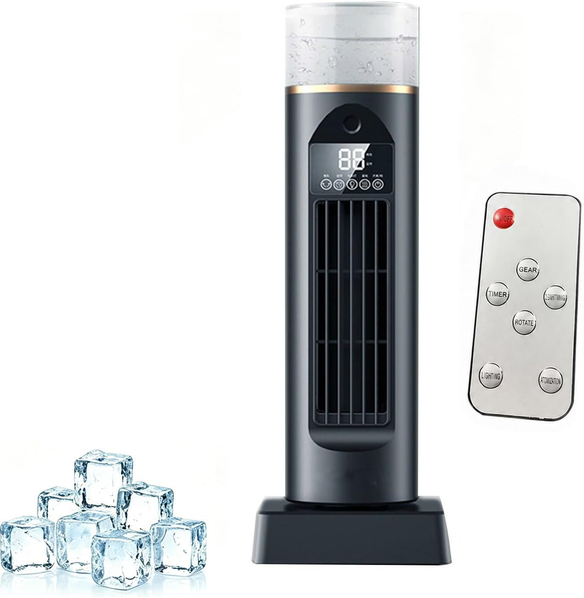 GENERIC Ventilateur De Climatisation – Ventilateurs De Refroidissement Qui Soufflent De L'air Froid | Humidificateur à évaporation Silencieux, 6 Vitesses Oscillantes Sans Pales Avec Télécommande Et Réservoir