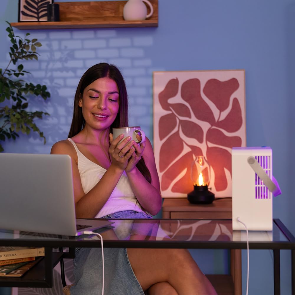  Cecotec Climatiseur Portatif EnergySilence 500 DeskChill Smart, Capacité De 500 Ml, Contrôle Tactile, 3 Vitesses, Minuterie Jusqu'à 8h Et AutoOff, Éclairage LED