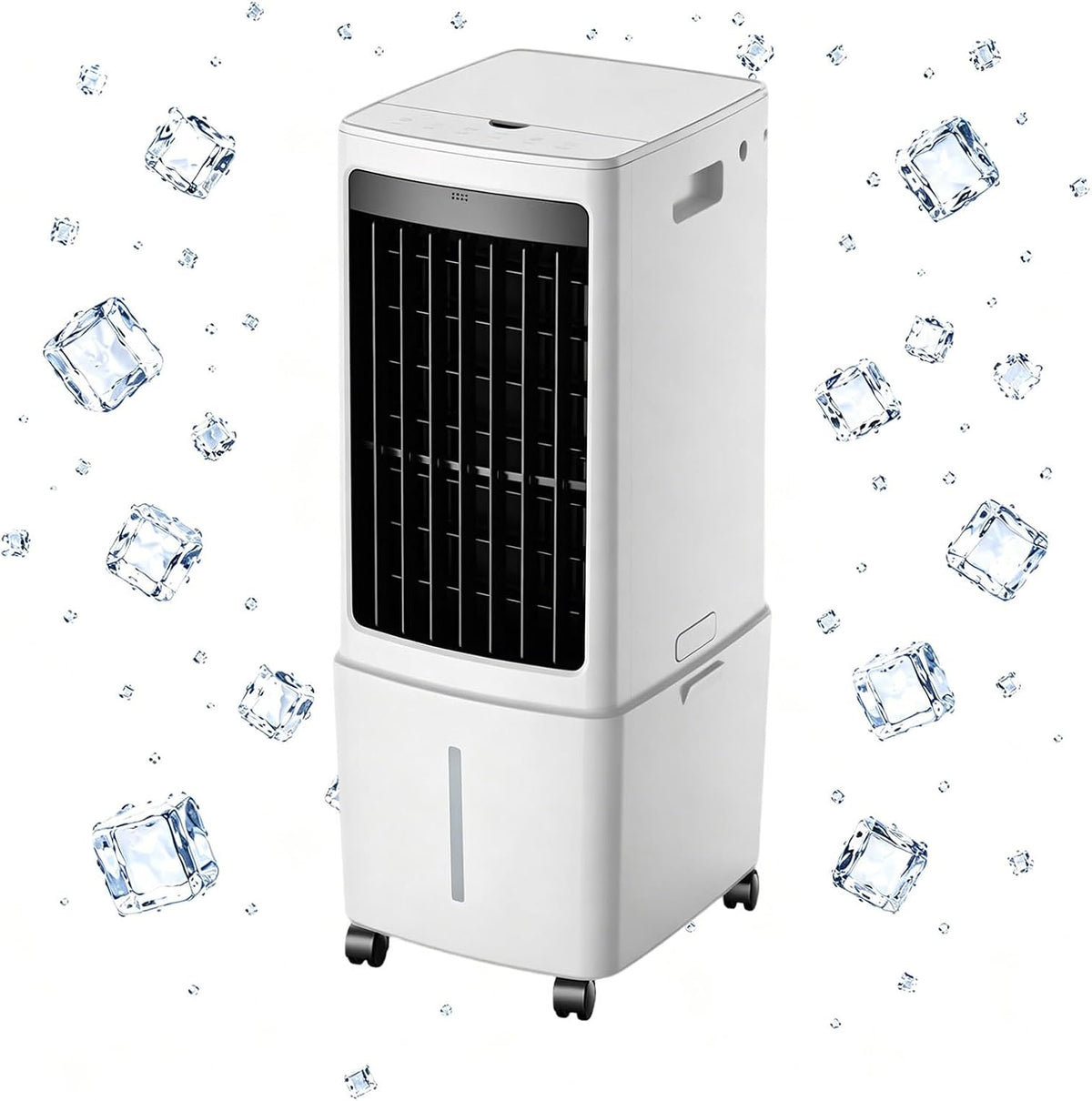 GENERIC Refroidisseur D'air évaporatif Portable, Réservoir Amovible De 12L Et Boîtes à Glace Pour Le Refroidissement Instantané.Smart 7.5H Timer Avec Télécommande.Le Filtre Anti-Pousse Assure Un Débit D'air P