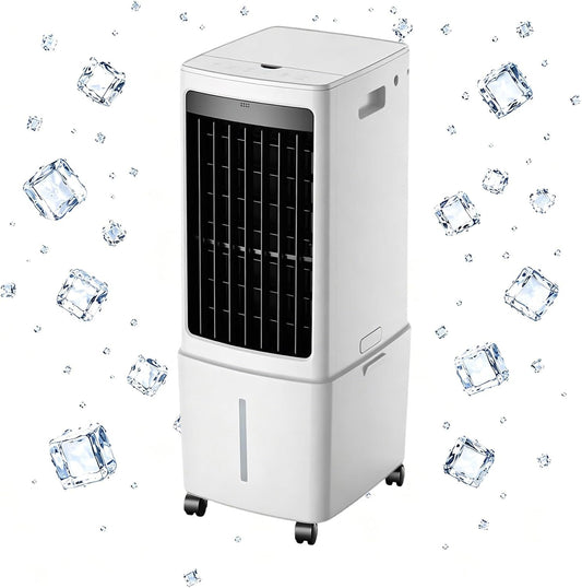 GENERIC Refroidisseur D'air évaporatif Portable, Réservoir Amovible De 12L Et Boîtes à Glace Pour Le Refroidissement Instantané.Smart 7.5H Timer Avec Télécommande.Le Filtre Anti-Pousse Assure Un Débit D'air P