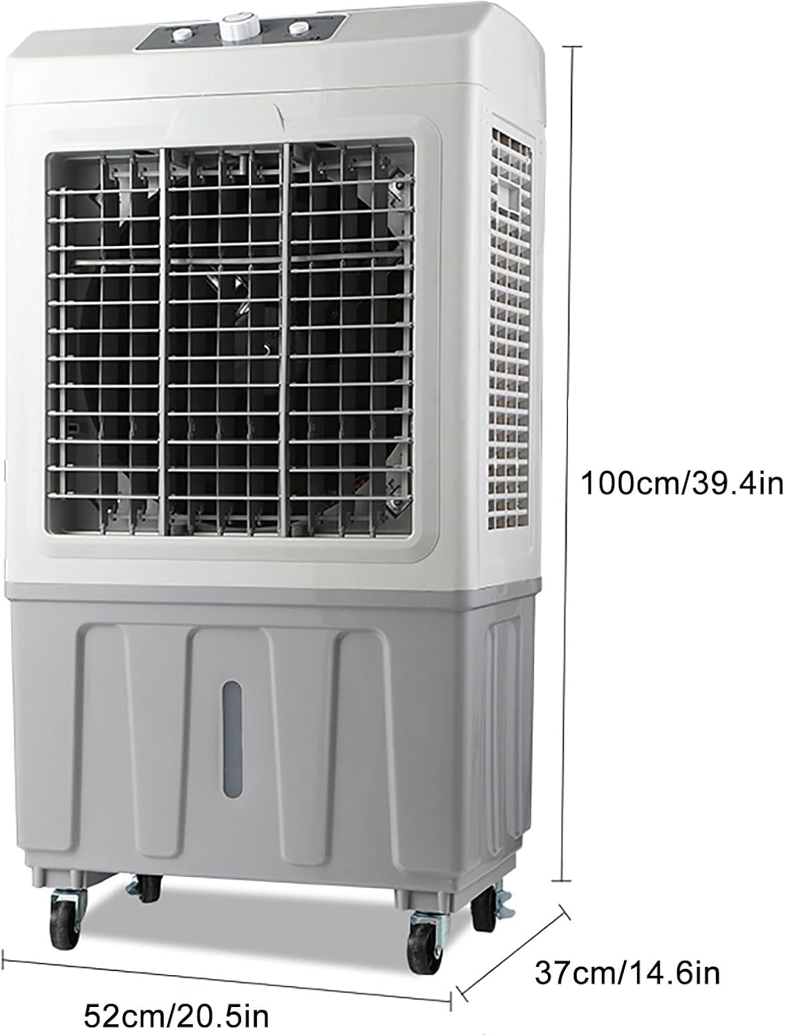  Industrial Evaporative Air Cooler With 120° Oscillation, 50L Water Tank, 3 Speeds & 6 Ice Packs For Large Rooms, Patios, Garages