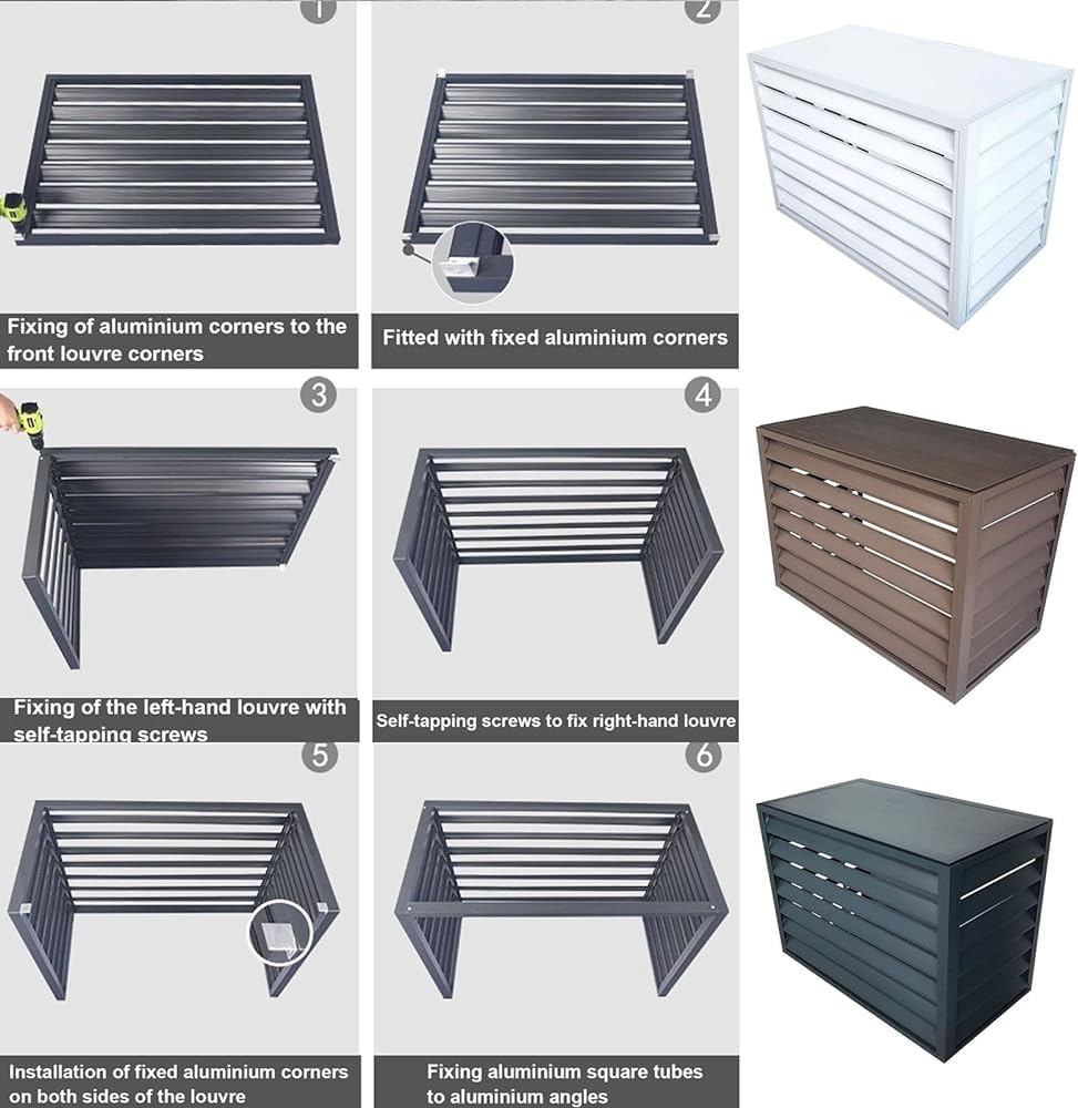 GENERIC Housse Antivol En Alliage D'aluminium Pour Climatiseur Avec Volet Extérieur Ionique Résistant Aux Intempéries Et Bouclier Sécurisé Pour Unités CVC