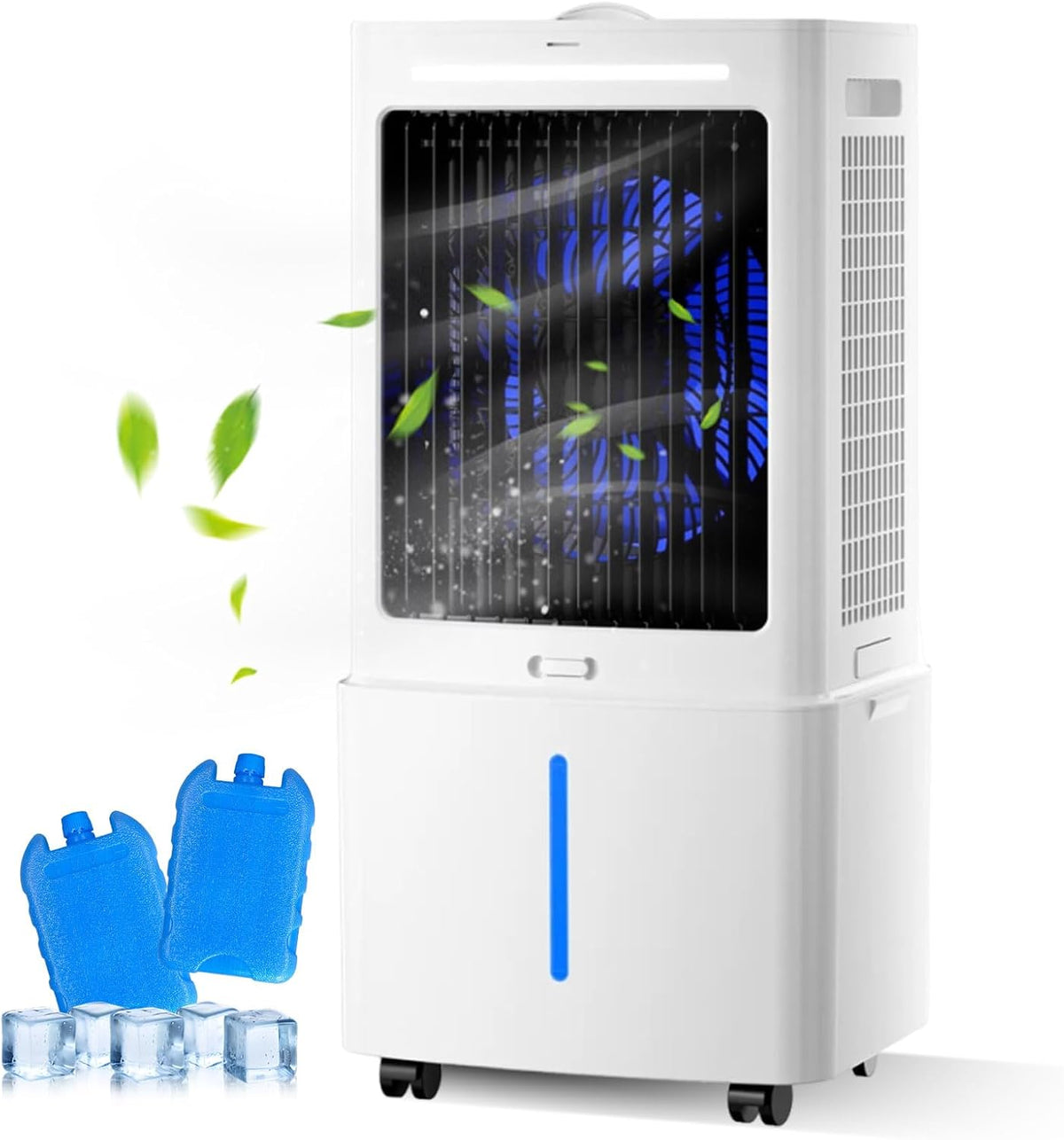 GENERIC Grand Réservoir 25L Pour Refroidisseur D'Air, Ventilateur Humidificateur Sans Évacuation Avec Oscillation 90°, 3 Vitesses, Minuterie 12H Et Débit 800 M³/h Pour Maison Et Bureau