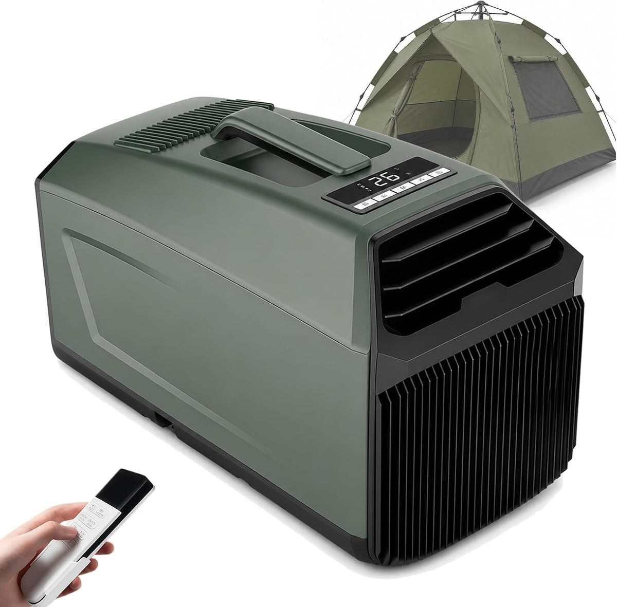  Climatiseur Portable 4500/5100 Btu, Silencieux, Avec Télécommande, 10㎡ /108 Sq.ft,pour Tente, Camping-Car, Fourgon Aménagé, Intérieur Et Extérieur. Faible Consommation 220VAC
