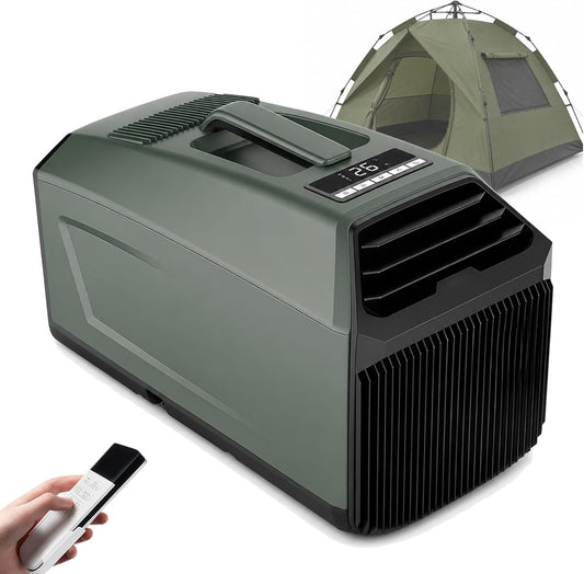  Climatiseur Portable 4500/5100 Btu, Silencieux, Avec Télécommande, 10㎡ /108 Sq.ft,pour Tente, Camping-Car, Fourgon Aménagé, Intérieur Et Extérieur. Faible Consommation 220VAC
