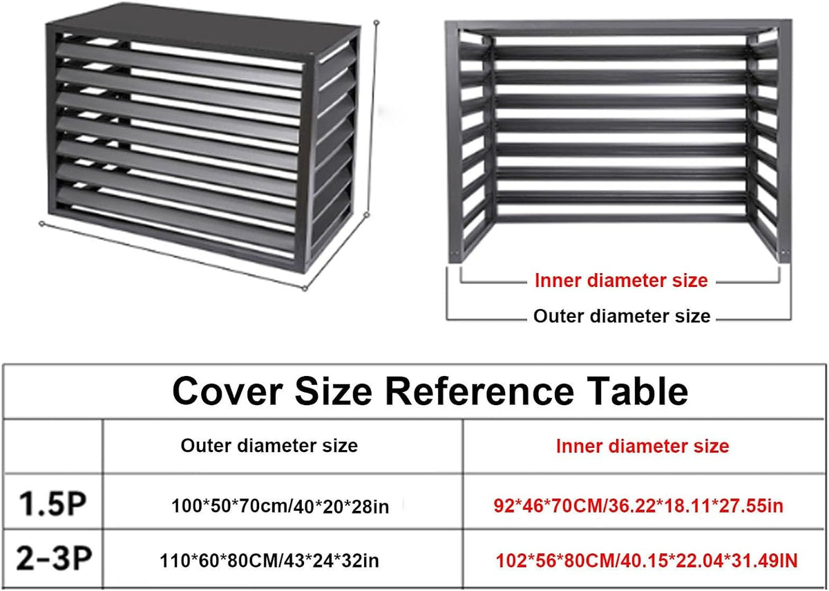 GENERIC Housse De Protection Antivol En Aluminium Robuste Pour Climatiseur - Réduction Du Bruit Pour Intérieur/extérieur - Housse AC (bronze)