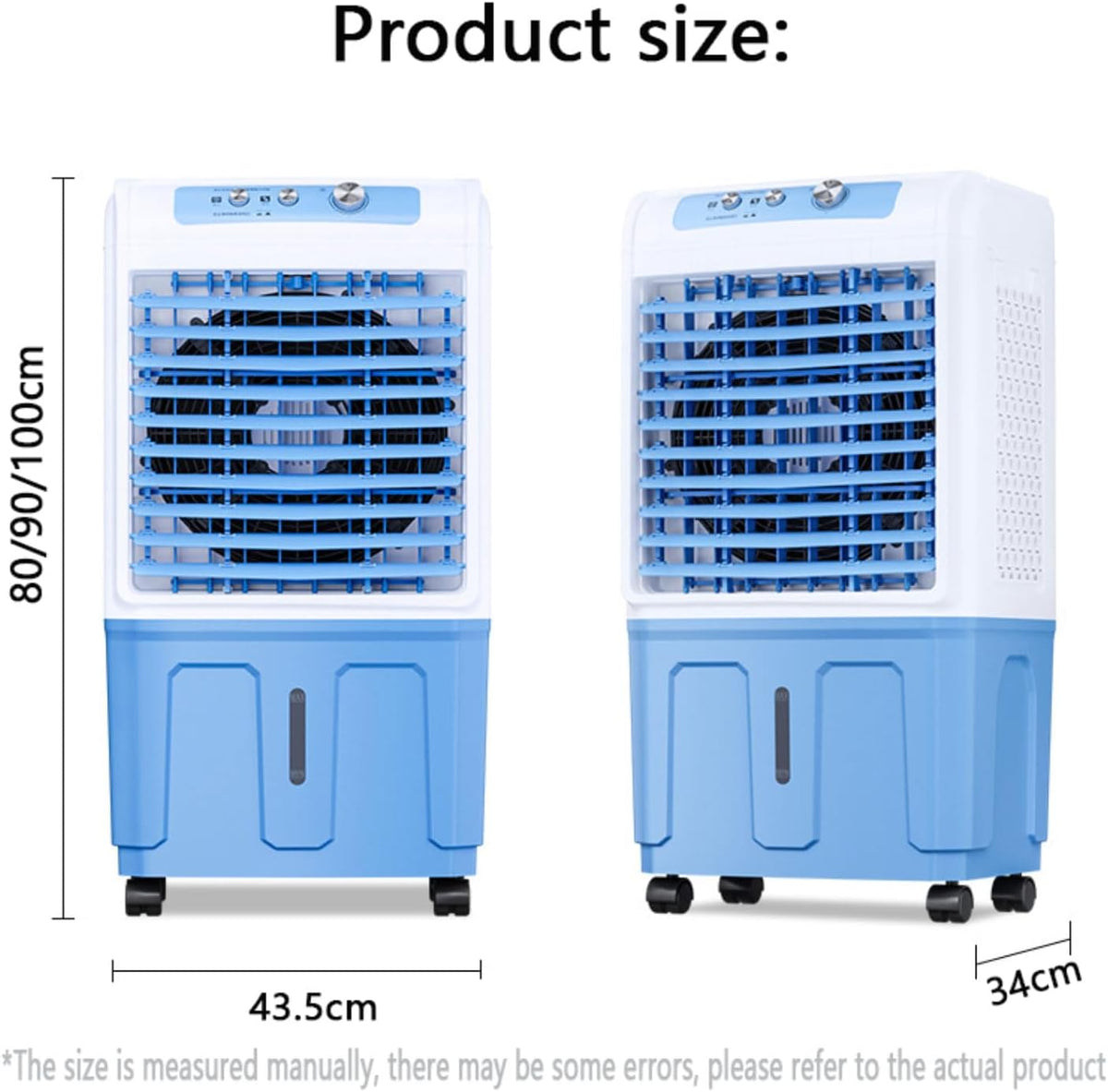 GENERIC Ventilateur De Refroidissement Portable Avec Blocs De Glace, 3 En 1 AC Par évaporation, 36 DB Silencieux, Oscillation à 120°, Mobile Pour Chambre à Coucher, Bureau