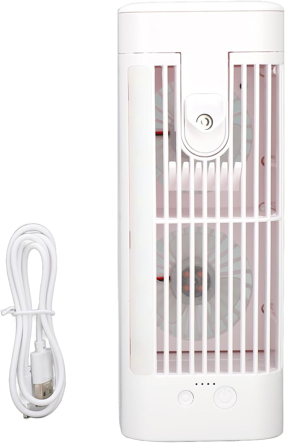  Zerodis Ventilateur De Climatiseur Portable, Refroidisseur D'Air Par évaporation Personnel USB Avec Veilleuse à 3 Vitesses, Réservoir D'eau De 120 Ml, Batterie De 3600 MAh, Pour La