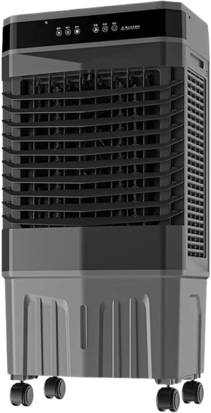 GENERIC Refroidisseur D'air évaporatif Portable Avec Télécommande, 3 Vitesses Et Modes, 12H Minuterie, 4 Packs De Glace, Oscillation à 120 °, Ventilateur De Refroidissement Silencieux Pour Le Garage De Maison