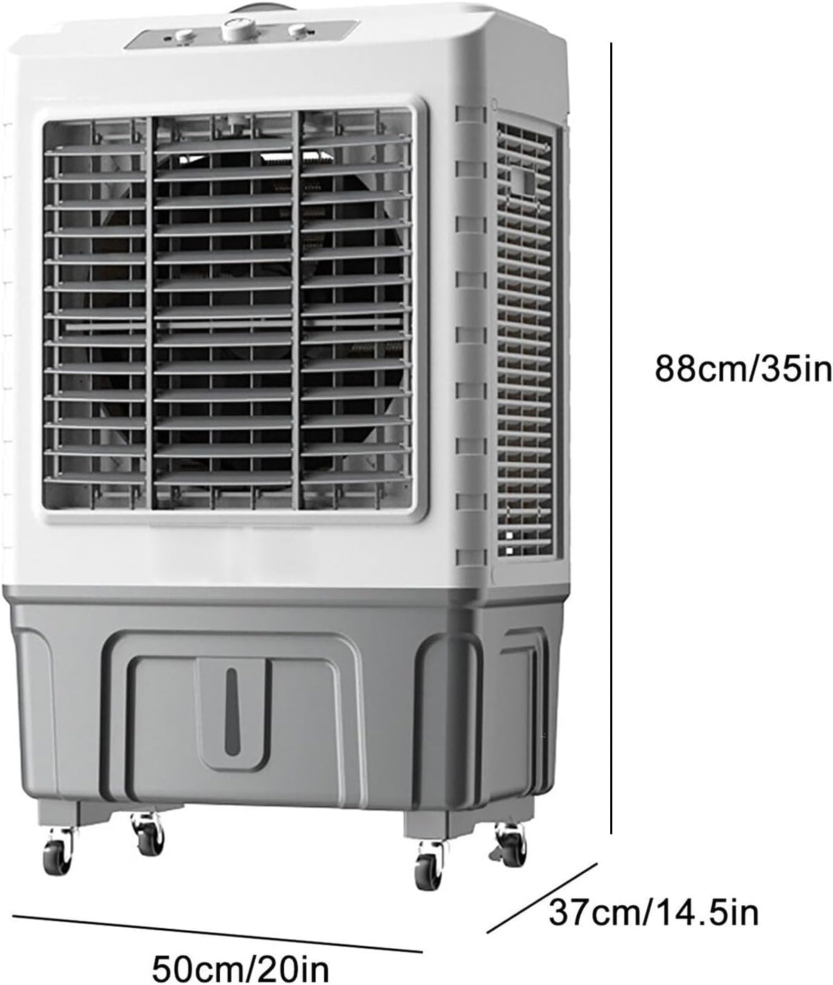 GENERIC Refroidisseur D'air évaporatif à 3 Vitesses 120 Ventilateur Portable Oscillant Avec Réservoir 50L Pour L'intérieur Extérieur Garage Commercial Utilisation Faible Bruit Efficace Refroidissement