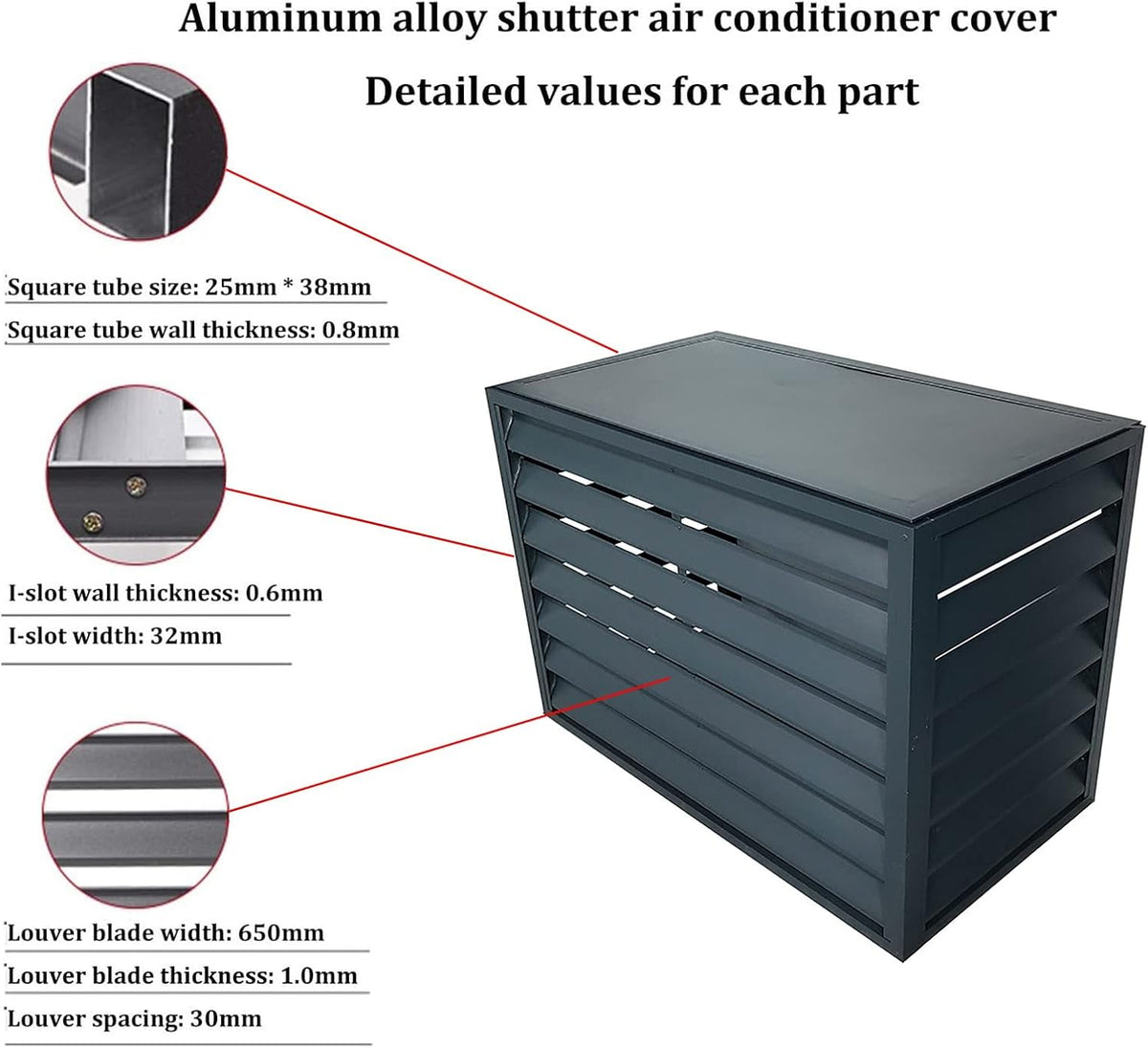 GENERIC Housse Pour Climatiseur Extérieur – Support De Plante En Aluminium Et Pour Unités De Climatisation Et Pompes à Chaleur – Boîtier Autoportant Pour Poubelle Ou Protection AC