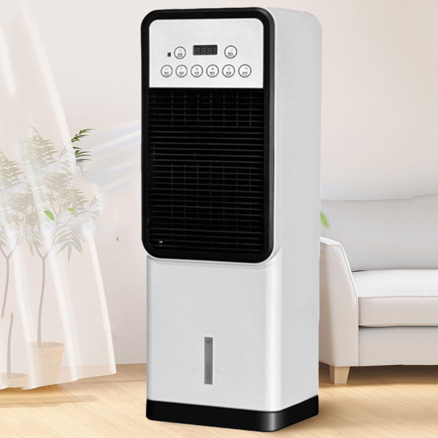 GENERIC Refroidisseur D'air Portable Avec Télécommande, Réservoir 3L Et Packs De Glace, 4 Modes, 3 Vitesses, Oscillation De 120 °, Refroidisseur évaporatif Silencieux Pour Chambre à Coucher, Bureau, Refroidis