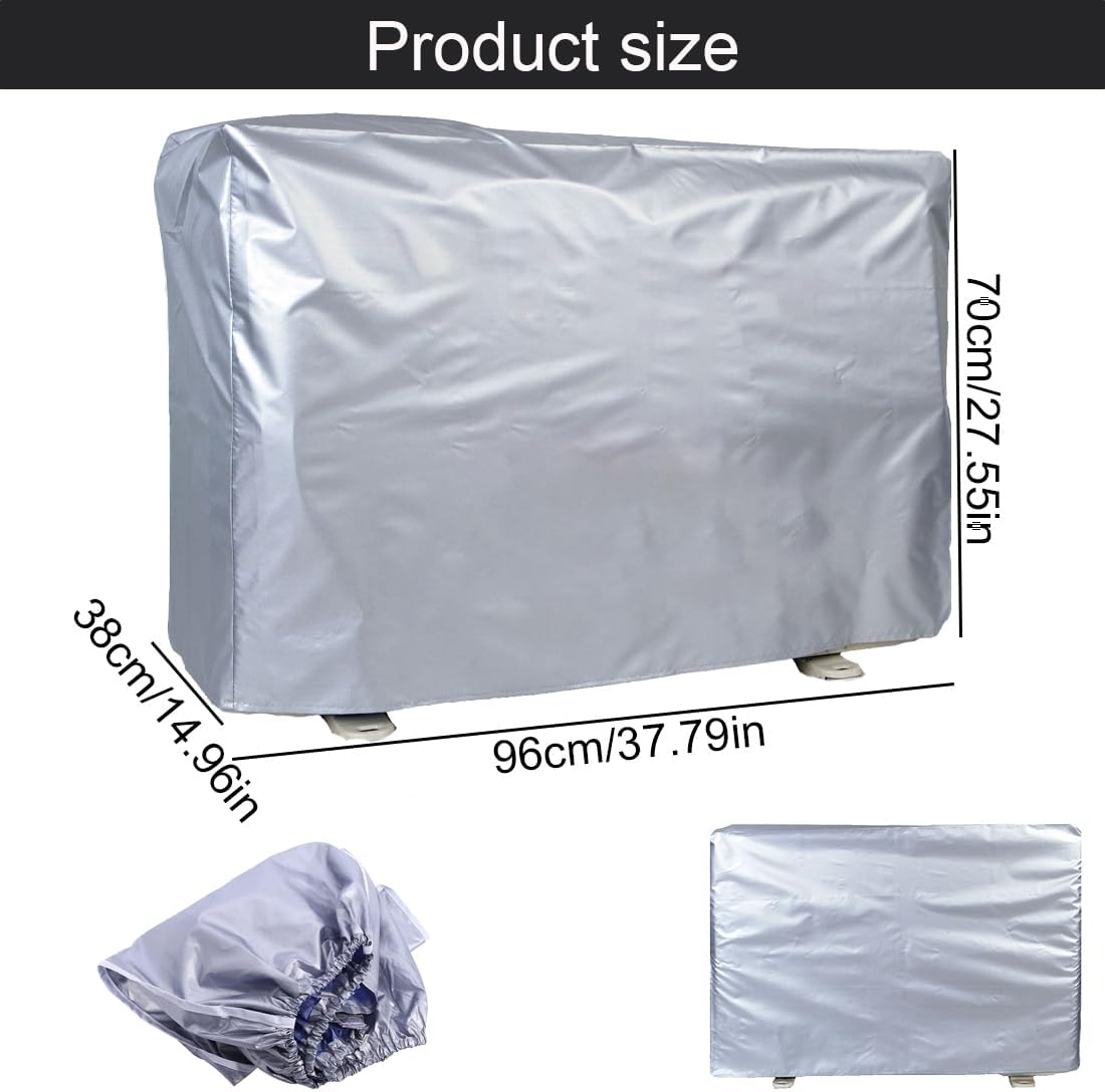  Housse De Climatisation D'extérieur Universelle Pour Climatisation, Housse De Climatiseur, Housse De Climatiseur Extérieur, Protection Extérieure, Double Tissu Et Protection UV, Gris, 96 X 38 X 70 Cm