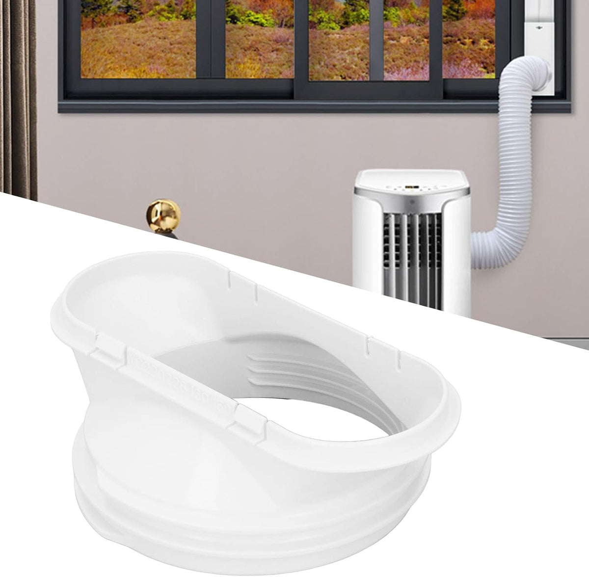  Interface De Tuyau De Conduit D'échappement De Climatiseur Adaptateur, 150mm/5.9in 130mm/5in Connecteur De Buse Plate Interface De Connecteur De Tuyau De Fenêtre D'échappement Coupleur De Climatiseur