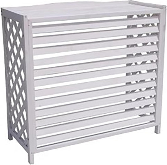 GENERIC Housses De Climatiseur Décoratives En Bois Avec Couvercle Supérieur, Support De Plantes Blanches Pour Une Décoration Extérieure Améliorée