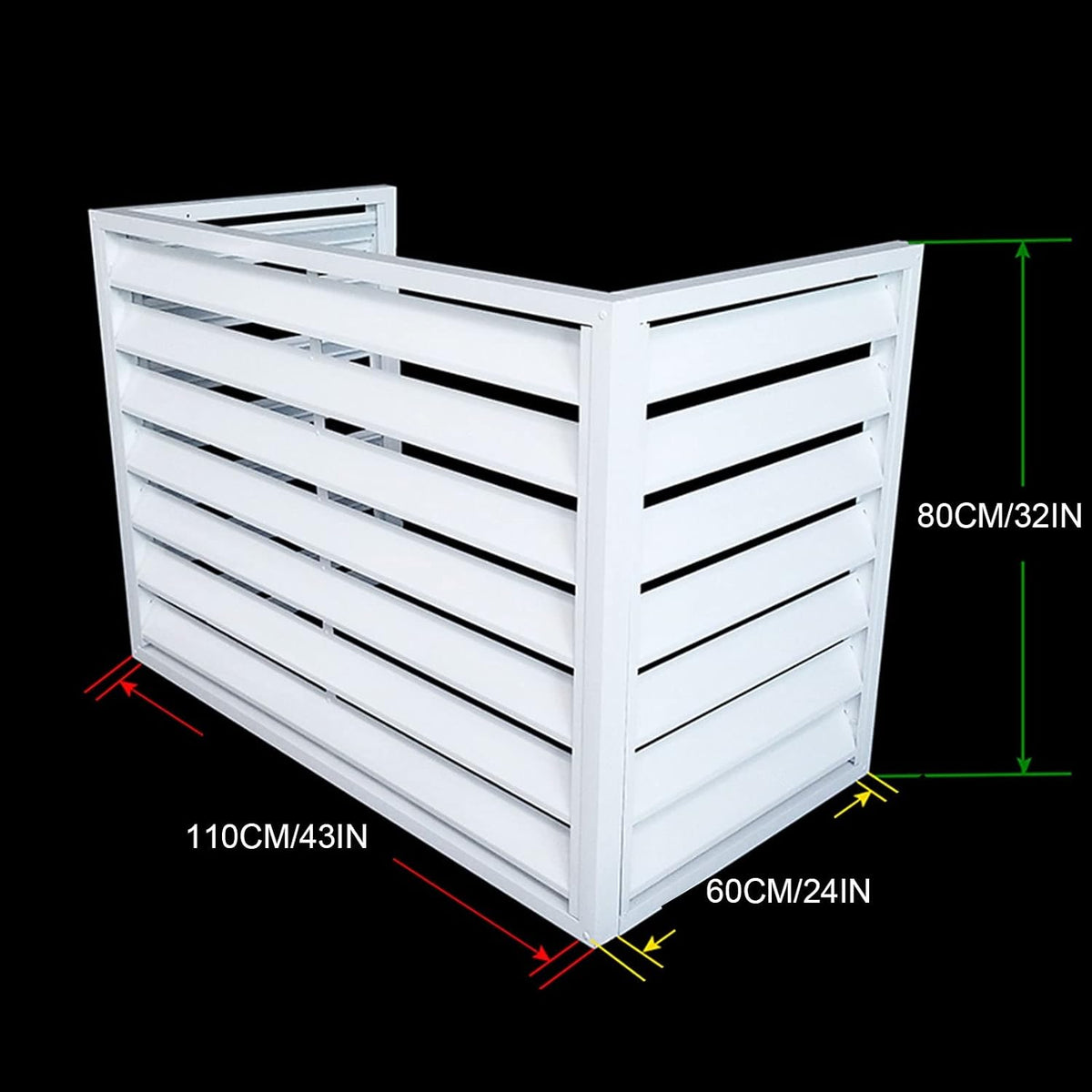 GENERIC Housse De Climatiseur – Protection Décorative En Aluminium Pour Pompe à Chaleur Extérieure – Protection élégante Pour La Maison Et L'extérieur – Housse De Clôture Résistante Aux Intempéries