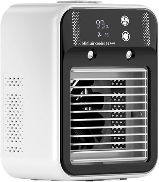  Climatiseur Portable, Ventilateur Sans Pale, Refroidisseur D'air Personnel Avec 3 Vitesses, Refroidisseur Par évaporation 3 En 1, Ventilateur De Glace, Ventilateur Humidificateur Avec Fonction