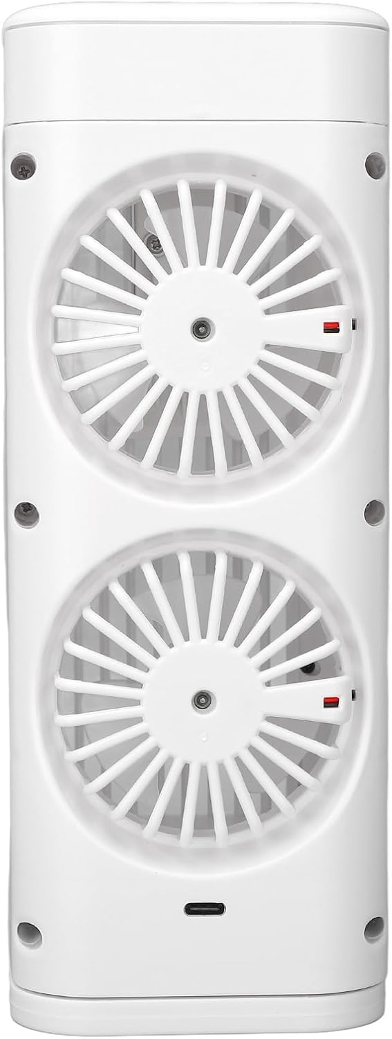  Zerodis Ventilateur De Climatiseur Portable, Refroidisseur D'Air Par évaporation Personnel USB Avec Veilleuse à 3 Vitesses, Réservoir D'eau De 120 Ml, Batterie De 3600 MAh, Pour La