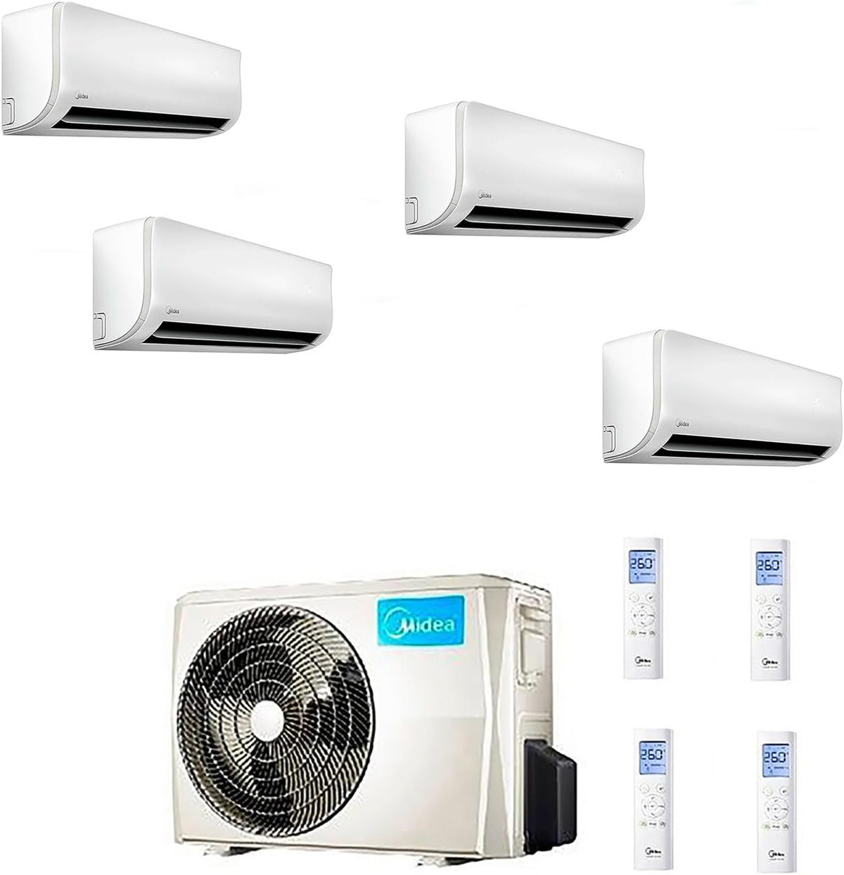  Climatiseur Climatiseur QuadRI 9+9+12+12 Midea EXTREME EXCLUSIVE WI FI Prêt R32 U.E. M4OE-28HFN8-Q FULL DC Inverter A++/A+