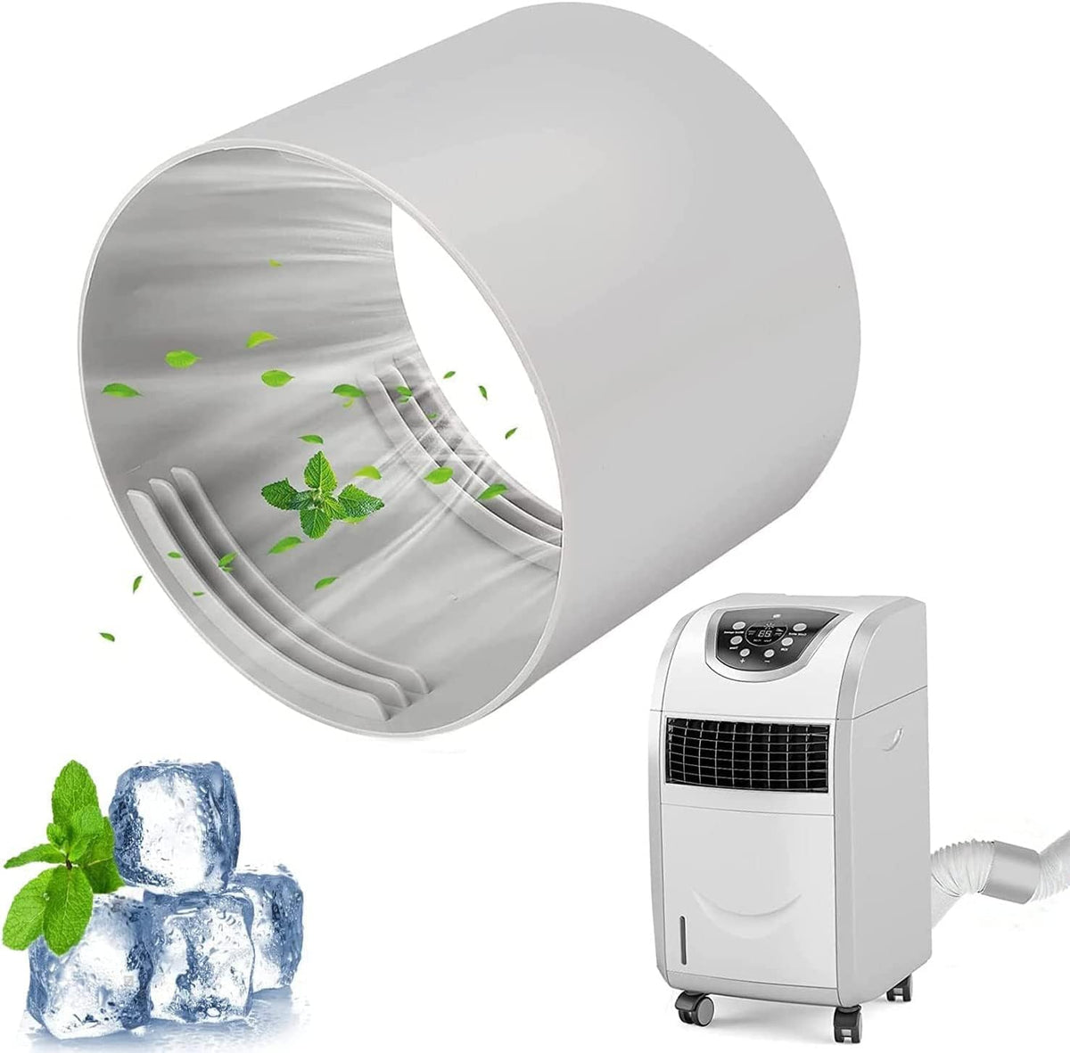  Adaptateur De Tuyau D'échappement Climatiseur Ø130mm,Climatiseur Adaptateur De Tuyau De Fenêtre,Pour Climatisation,Déshumidificateur,Sèche Linge