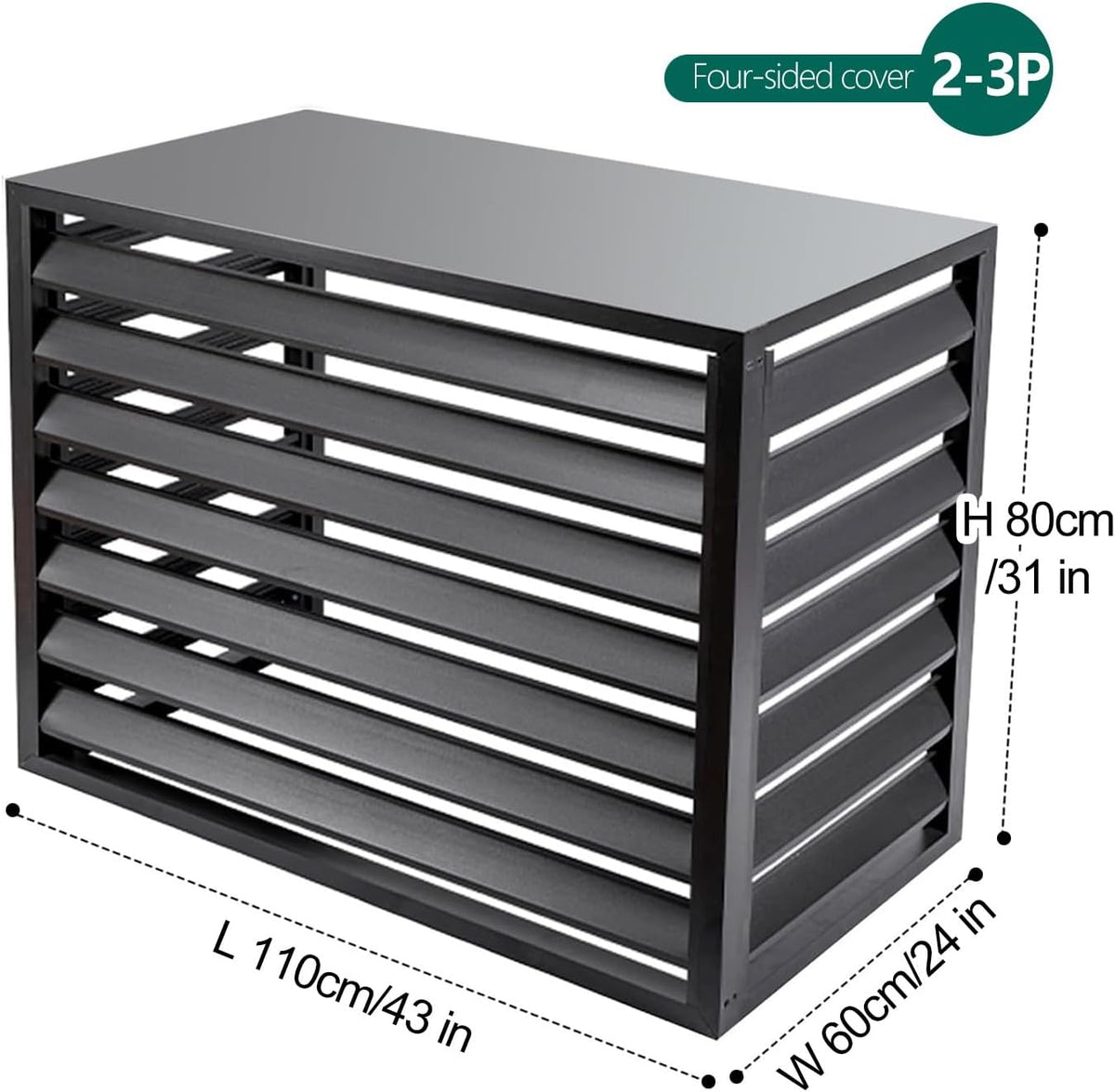 GENERIC Housse De Climatiseur Extérieur, Bouclier AC En Aluminium, Mini Condensateur Divisé, Housse Grise Résistante Aux Intempéries, Convient Pour 2-3 P, Et Accessoire D'extérieur élégant