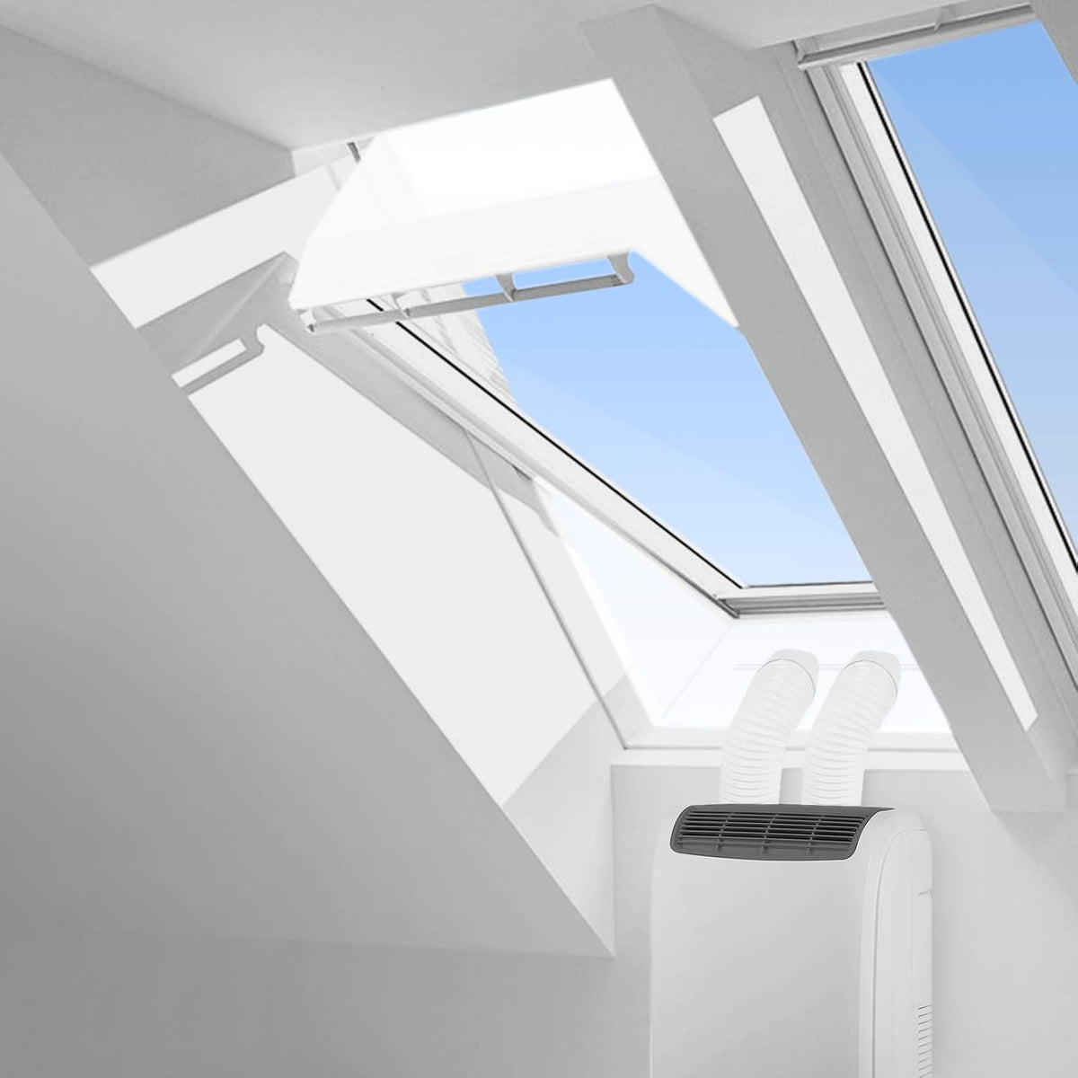  HOOMEE Tissu D’Isolation Pour Fenêtre à Pivot Central Avec Un Périmètre Allant De 381cm à 460cm - Pour Climatiseur Mobile Et Sèche-Linge - Adapté à Toutes Les Unités Mobiles De Climatisation