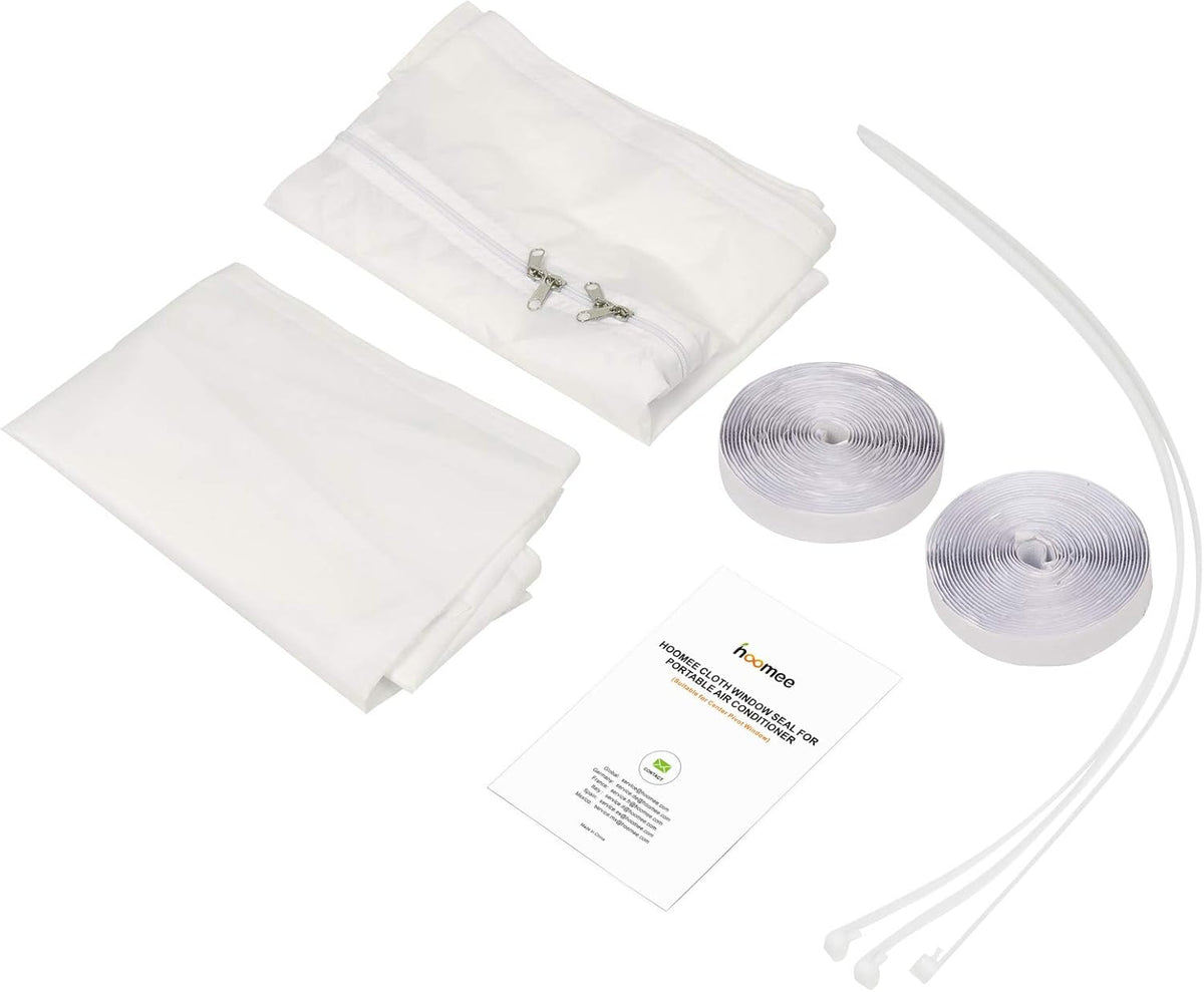  HOOMEE Tissu D’Isolation Pour Fenêtre à Pivot Central Avec Un Périmètre Allant De 381cm à 460cm - Pour Climatiseur Mobile Et Sèche-Linge - Adapté à Toutes Les Unités Mobiles De Climatisation