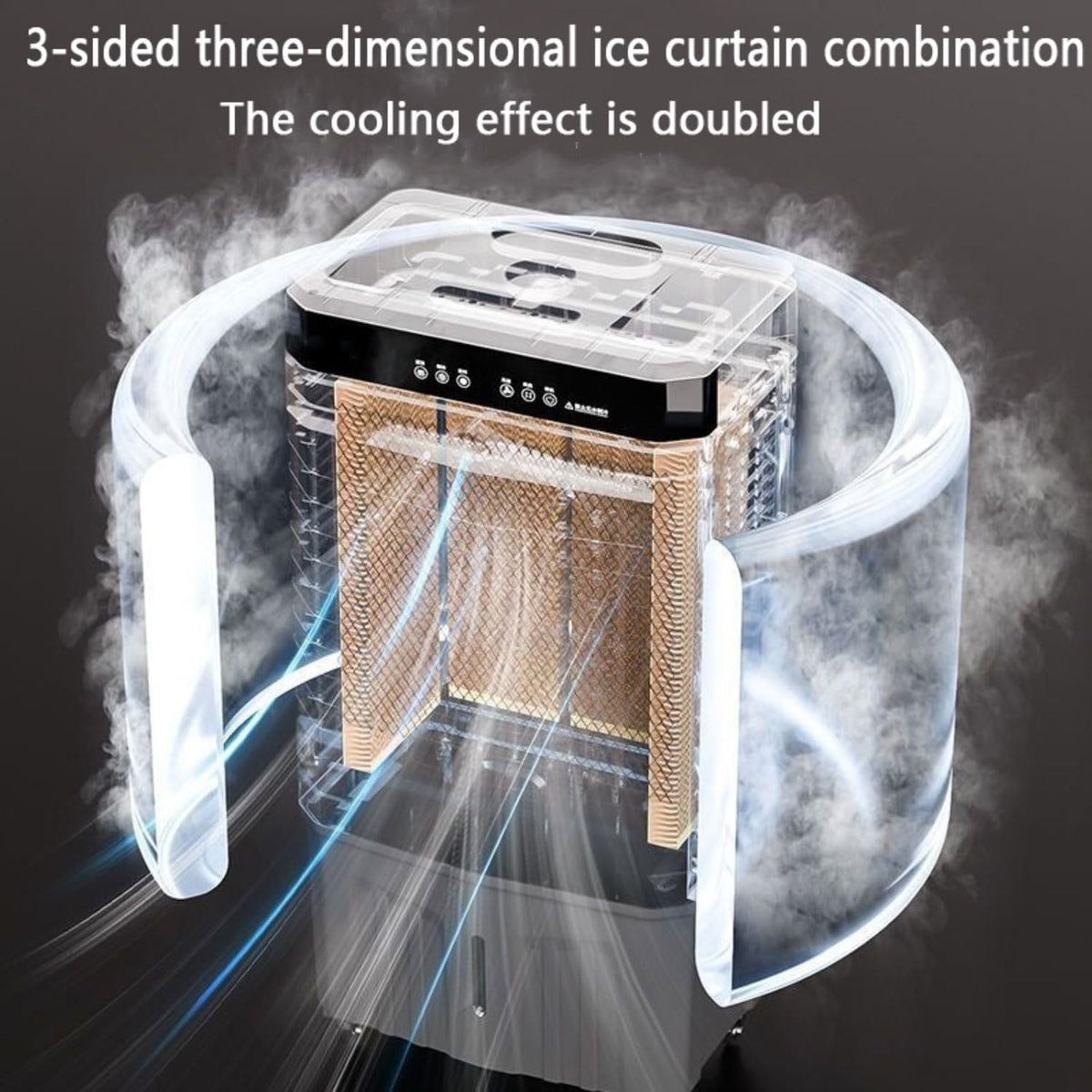 GENERIC Refroidisseur D'air évaporatif Portable Avec Télécommande, 3 Vitesses Et Modes, 12H Minuterie, 4 Packs De Glace, Oscillation à 120 °, Ventilateur De Refroidissement Silencieux Pour Le Garage De Maison