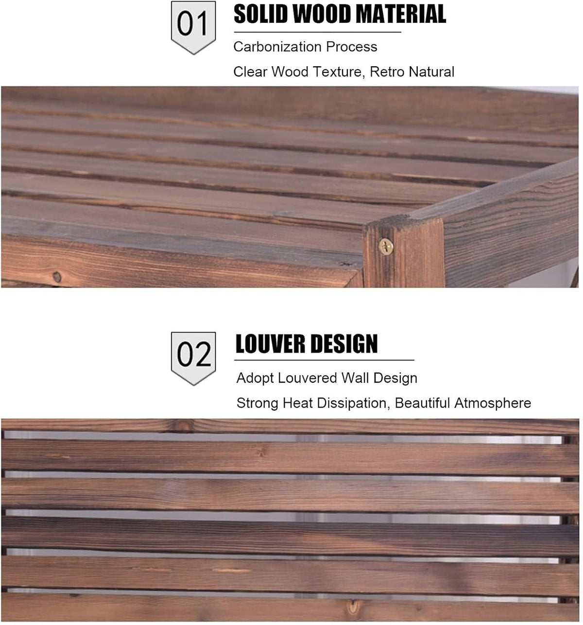 GENERIC Grille De Protection En Bois Massif Pour Climatiseur - 100 X 43 X 94 Cm
