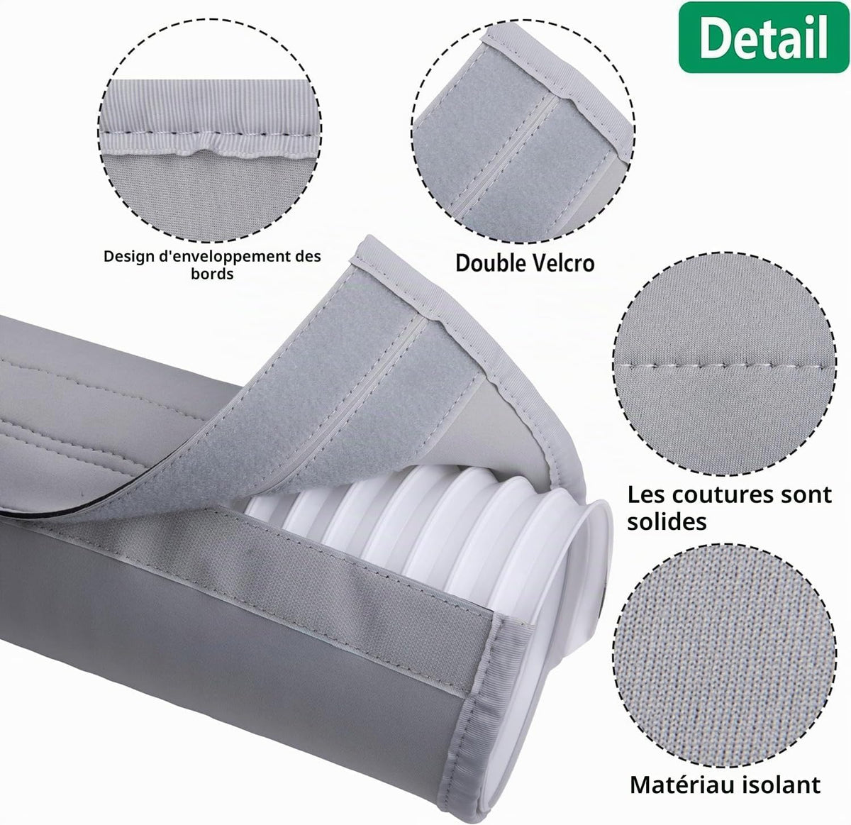  150 X 50 Cm Couvercle De Tuyau De Climatisation Portable - Isolation Tuyau Climatiseur Manchon - Housse Tuyau Climatiseur Mobile,isolée, Facile à Installer
