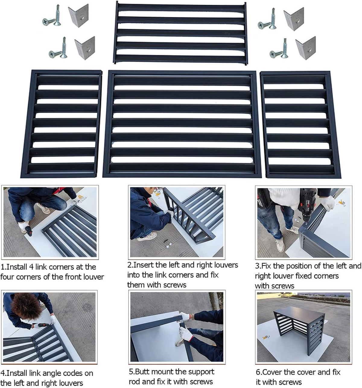  Housse De Climatiseur Toutes Saisons Et Clôture D'intimité Décoratives Antivol Pour Unités Extérieures, Protection De Climatisation Divisée Résistante Aux Intempéries, Design Respectueux Du Jardin