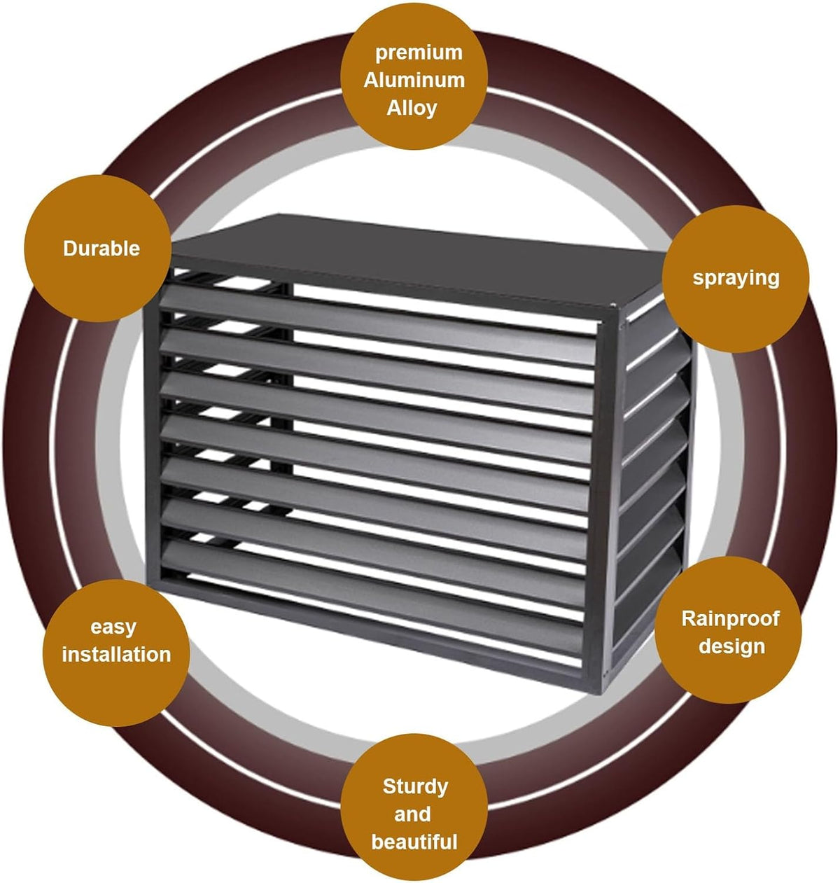 GENERIC Couvercle En Aluminium Robuste Pour Climatisation - Protection Anti-vol Et Réduction Du Bruit Pour Unités Extérieures - Boîtier De Pompe à Chaleur Et Climatiseur Pour Toutes Les Conditions