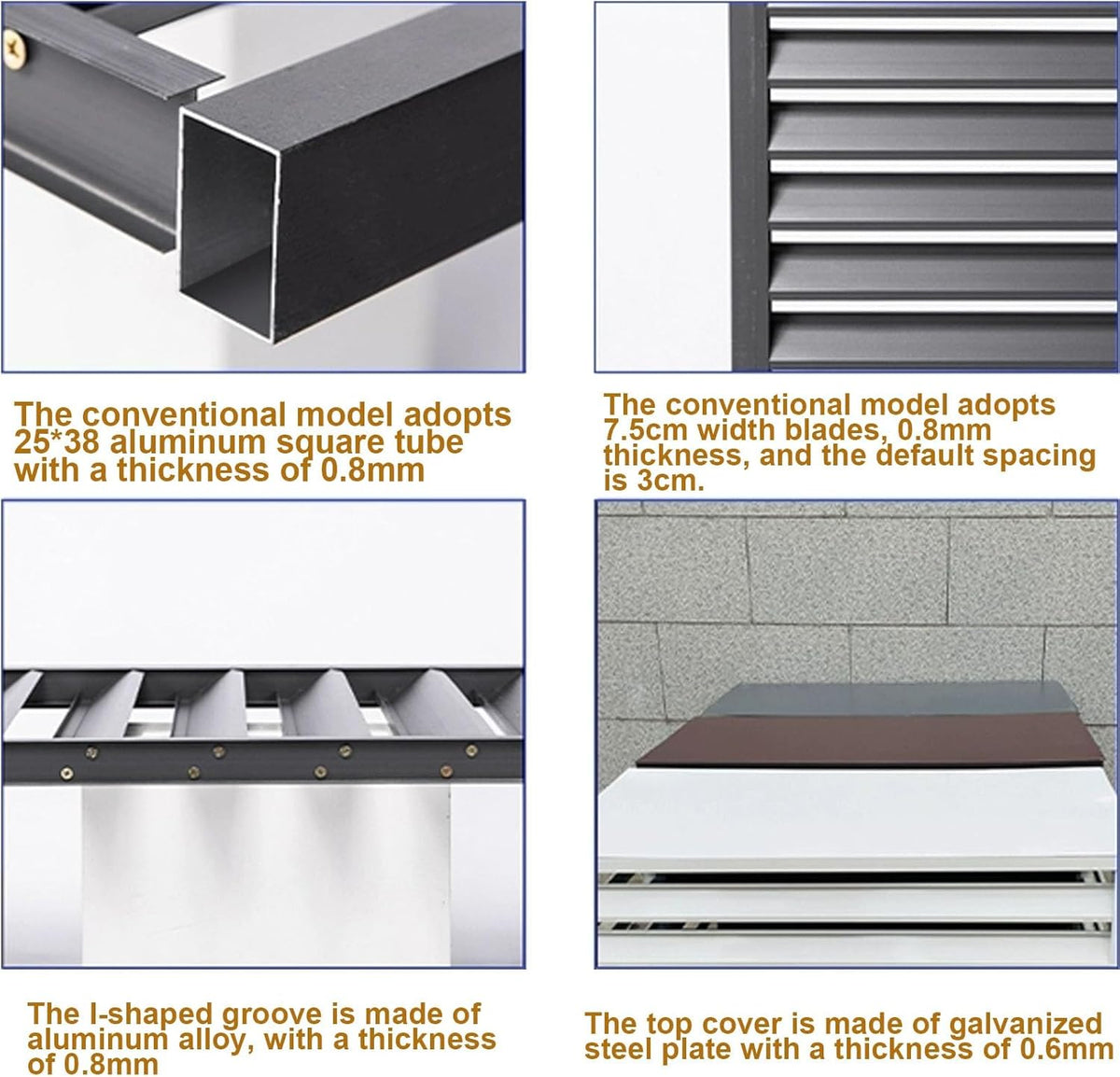 GENERIC Housse De Protection En Aluminium Pour Climatiseur – Housse De Protection Pour Unité Extérieure Pour Une Meilleure Esthétique, Résistante Aux Intempéries, Idéale Pour Une Utilisation En Intérieur