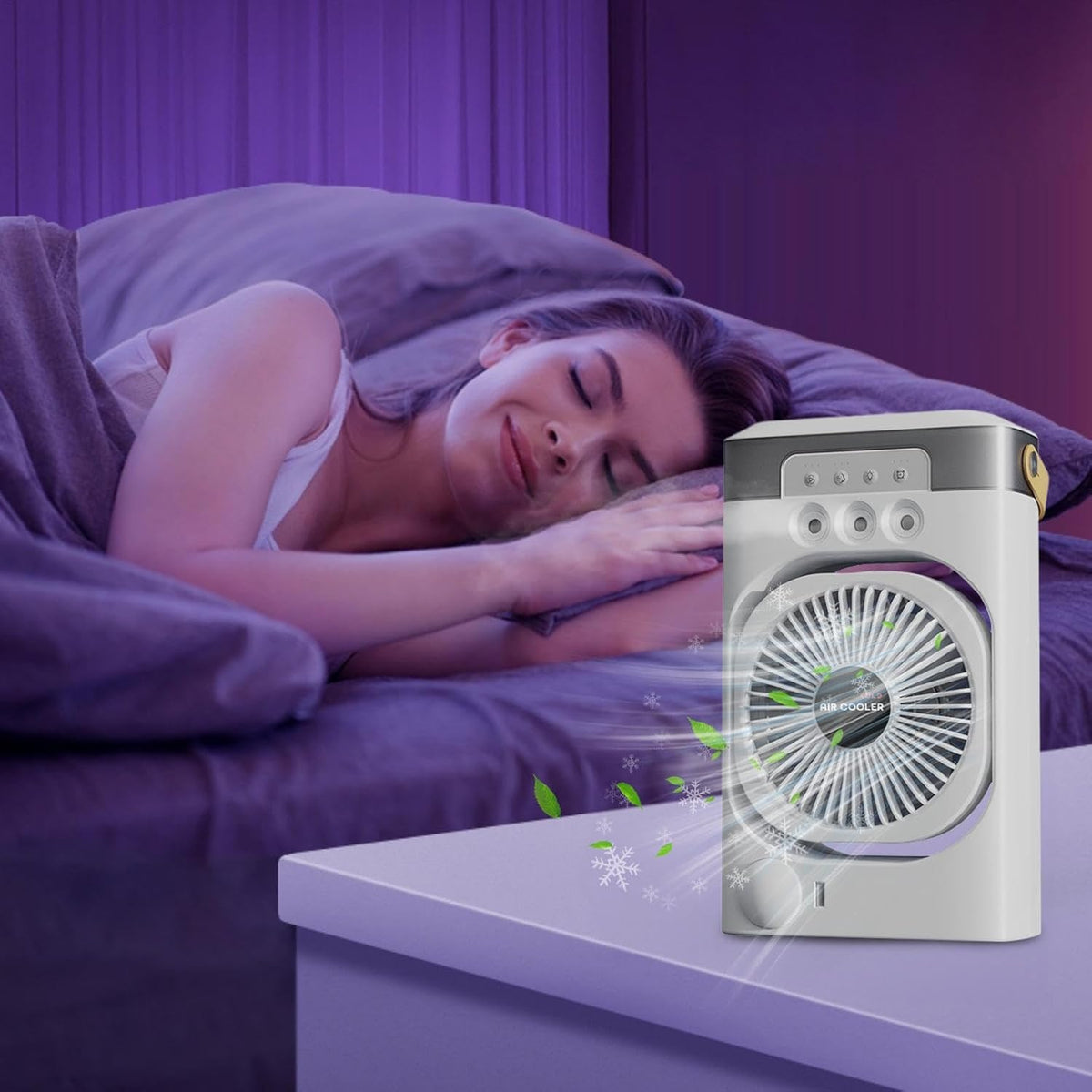  Climatiseur Personnel - Climatiseur De Ventilateur Plus Frais Bas Bruit - Humidificateur De Bureau D'inclinaison à 120 Degrés Avec 3 Modes De Brouillard Pour Chambre, Salon