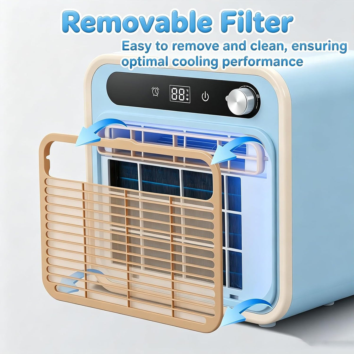 GENERIC Climatiseur Portable Sans Installation Pour Le Camping, Climatiseur Split 1500W Avec Tuyau De 2 M – Minuterie 12H Et Contrôle WiFi/télécommande, Climatiseur Pour Tente, Camion, Camping-Car, Garage