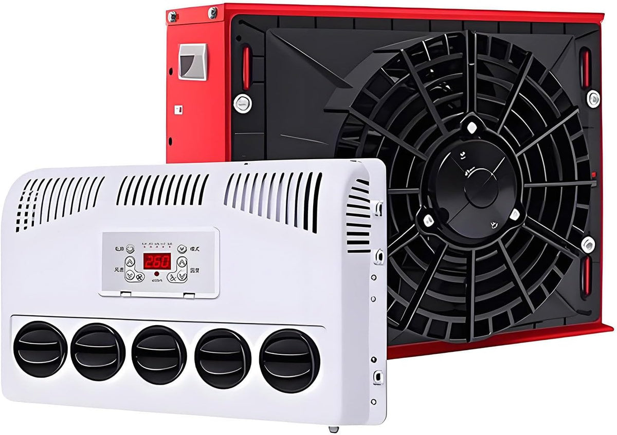 GENERIC Climatiseur De Cabine De Camion Avec Refroidissement 11 000 BTU, Système Divisé 12 V/24 V Pour Camping-car, Bus Et Caravane
