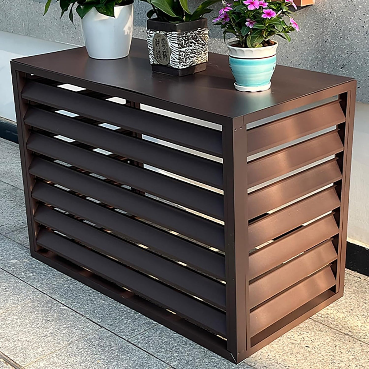  Housse De Protection Pour Climatiseur Extérieur Toutes Saisons Pour Unités - Convient Aux Panneaux De Clôture Autoportants Et Aux Boîtiers De Poubelle En Aluminium - Design Robuste