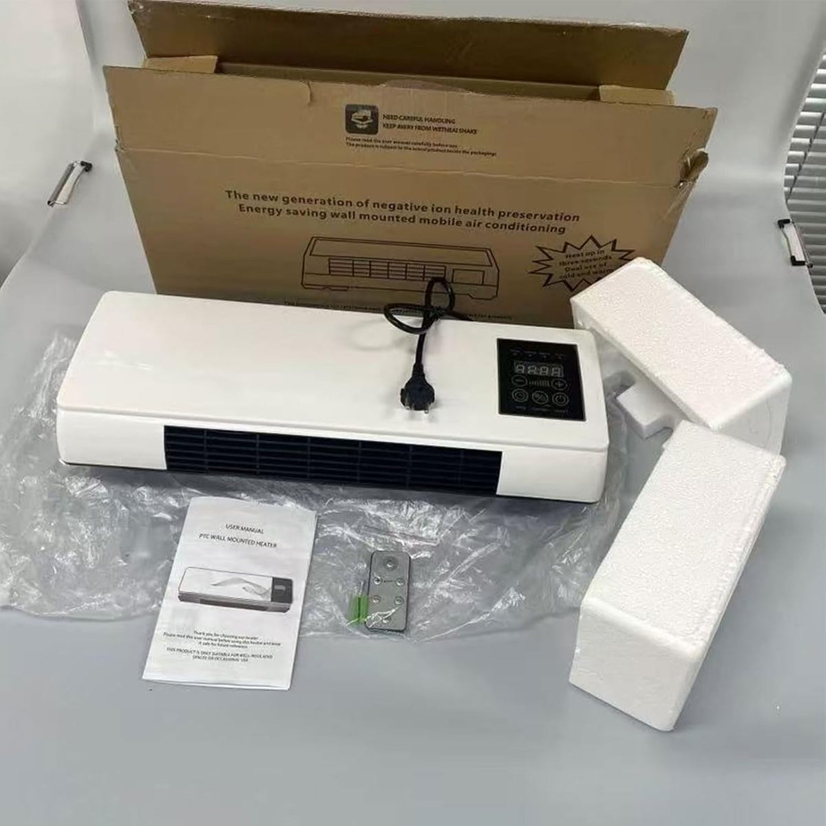  Climatiseur Mural Mobile Sans Évacuation Avec Télécommande | Classe Énergétique A, Réversible Split, Pour Cuisine Et Chambre, Ventilateur Intégré, Climatiseur Portable