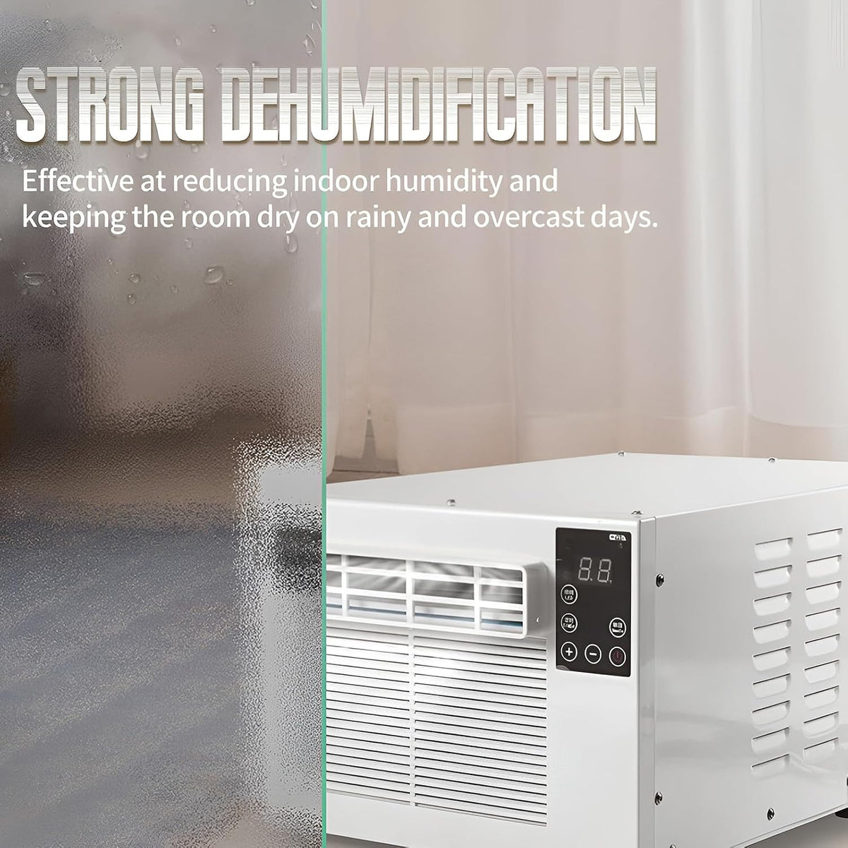  Refroidisseur D'air Portable, Unité De Climatisation Compacte Avec Déshumidificateur, économie D'énergie De 280W, Fonctionnement Silencieux Pour Le Dortoir De Chambre à Coucher, Comprend La Télécomman